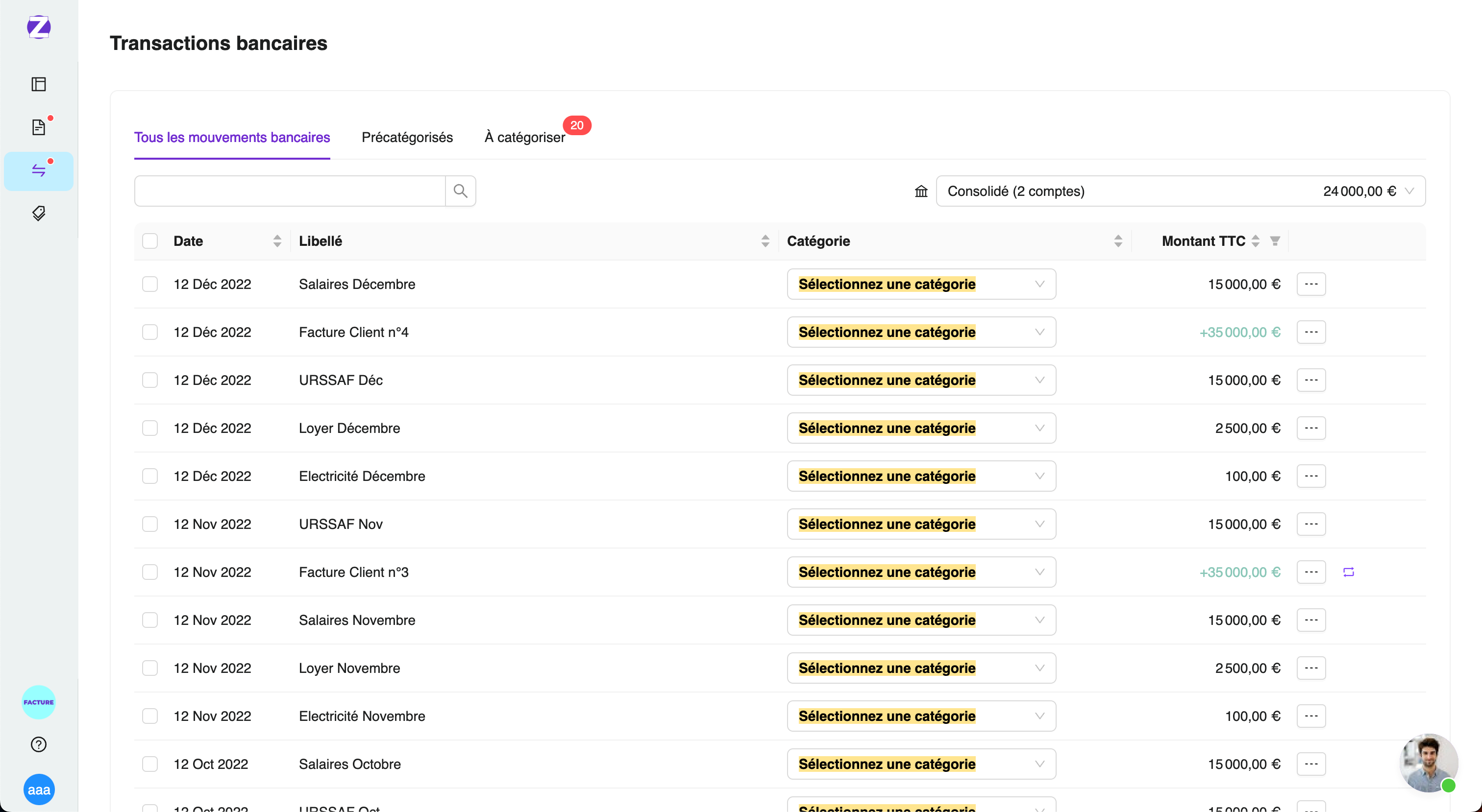 TRANSACTIONS BANCAIRES ZENFIRST TRESO
